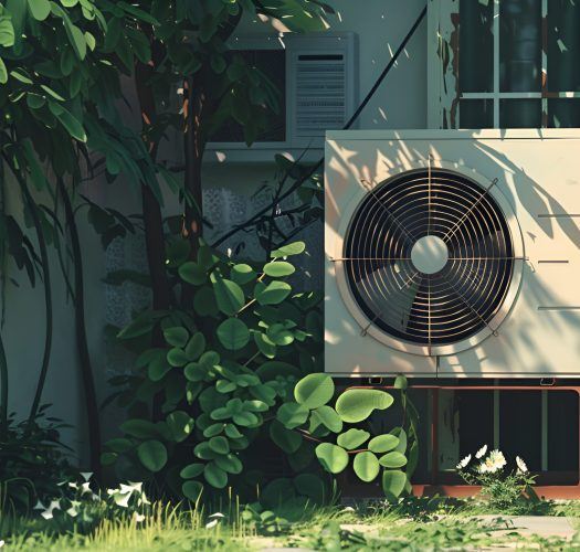 Air conditioning HVAC installed outside the building